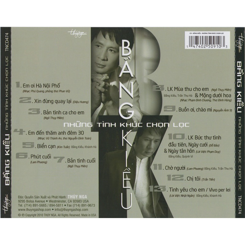 Băng Cassette Bằng Kiều - Những Tình Khúc Chọn Lọc