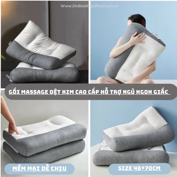 Gối Spa dệt kim chống đau mỏi ,massage cổ vai gáy,gối công thái học chỉnh hình phù hợp mọi tư thế ngủ , hỗ trợ ngủ nhanh