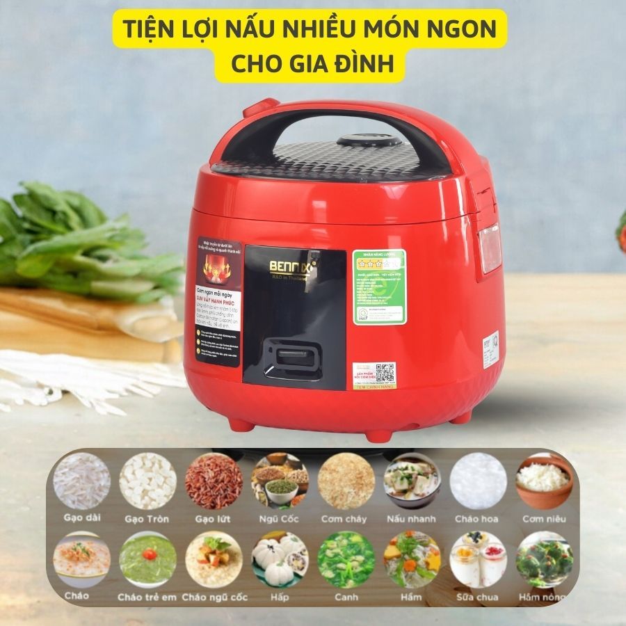 Nồi Cơm Điện Bennix BN-018HC Lòng Nồi Dạng Niêu Chông Dính Và Giúp Cơm Chín Đều