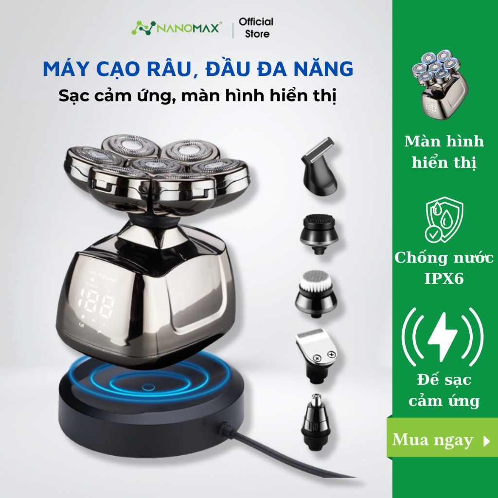 Đánh Giá Máy Cạo Râu Đa Năng Nanomax JK 1360: 6in1, Chống Nước IPX6, Sạc Không Dây