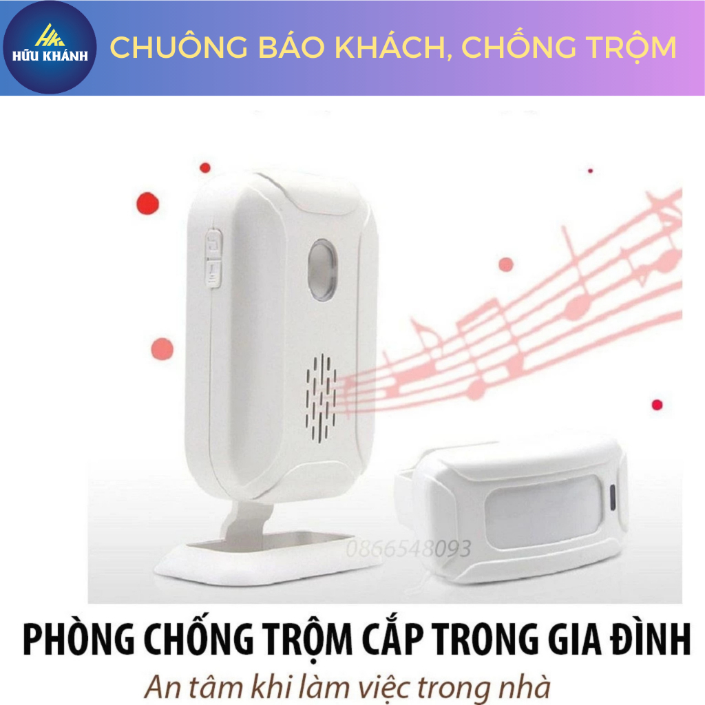 Chuông báo khách, báo động chống trộm hồng ngoại không dây KS-SF20R ...