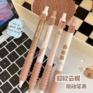 Set bút bi gel cute Capybara mực đen ngòi 0.5mm