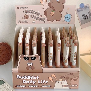 Set bút bi gel cute Capybara mực đen ngòi 0.5mm