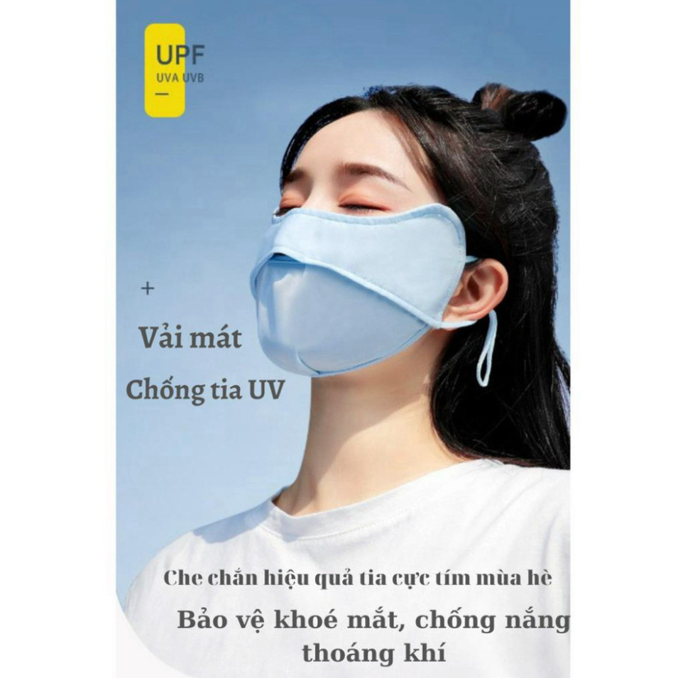 Khẩu Trang Chống Nắng Chống Tia UV Chất Liệu Lụa Băng Mềm Mịn Thông Thoáng