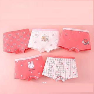 [T40 Combo 4 quần chip] Quần chip đùi bé gái, quần lót trẻ em cotton cao cấp đáy lót thông hơi hình thỏ đỏ trắng