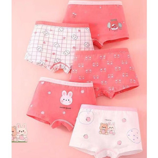 [T40 Combo 4 quần chip] Quần chip đùi bé gái, quần lót trẻ em cotton cao cấp đáy lót thông hơi hình thỏ đỏ trắng