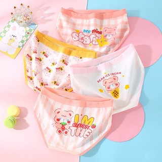 [T28 Hàng cute] Quần lót trẻ em, quần chíp đùi chíp tam giác cho bé gái chất cotton, đáy lót thông hơi mềm mát 10-36kg