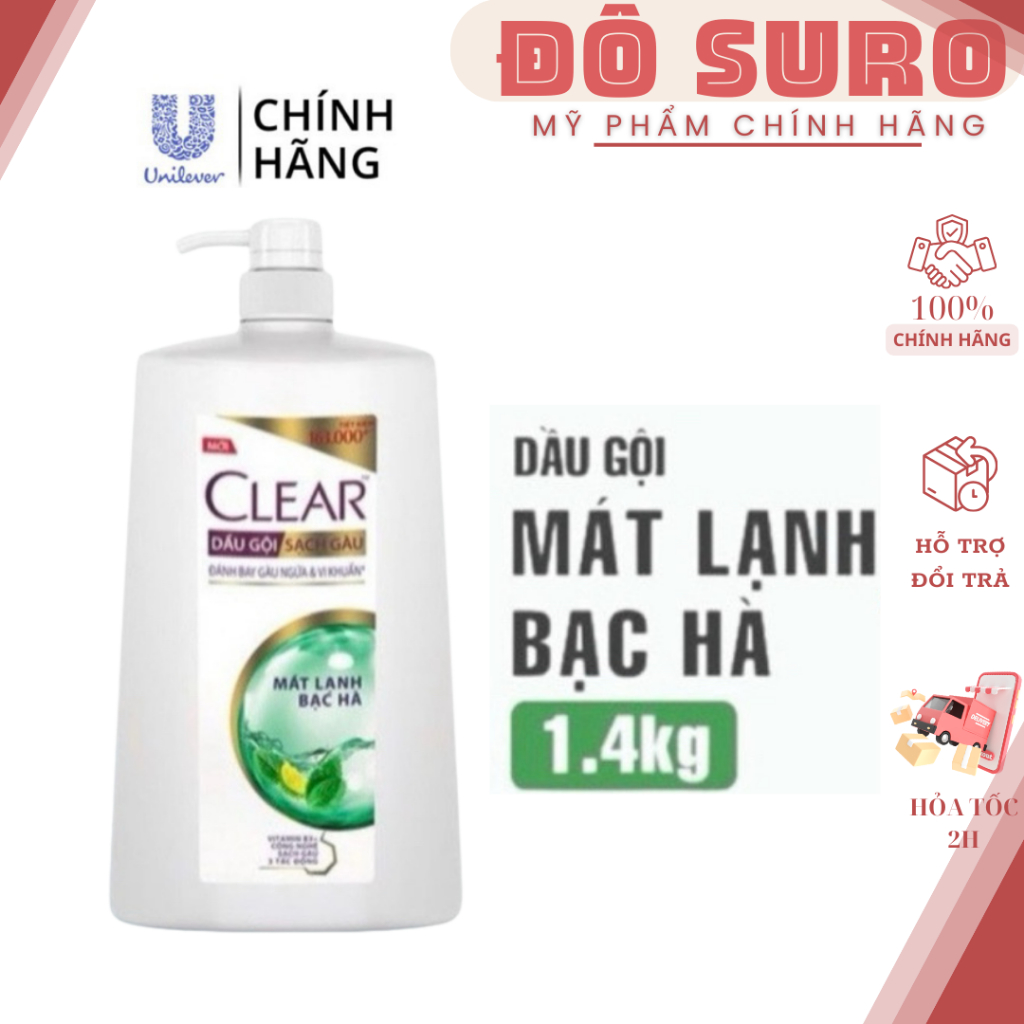 Dầu gội Clear sạch gàu mát lạnh 1.4kg