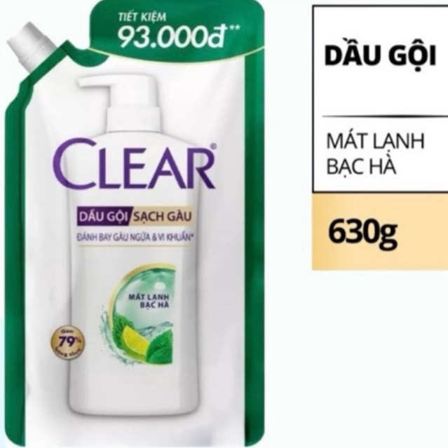 Dầu gội Clear sạch gàu mát lạnh 1.4kg