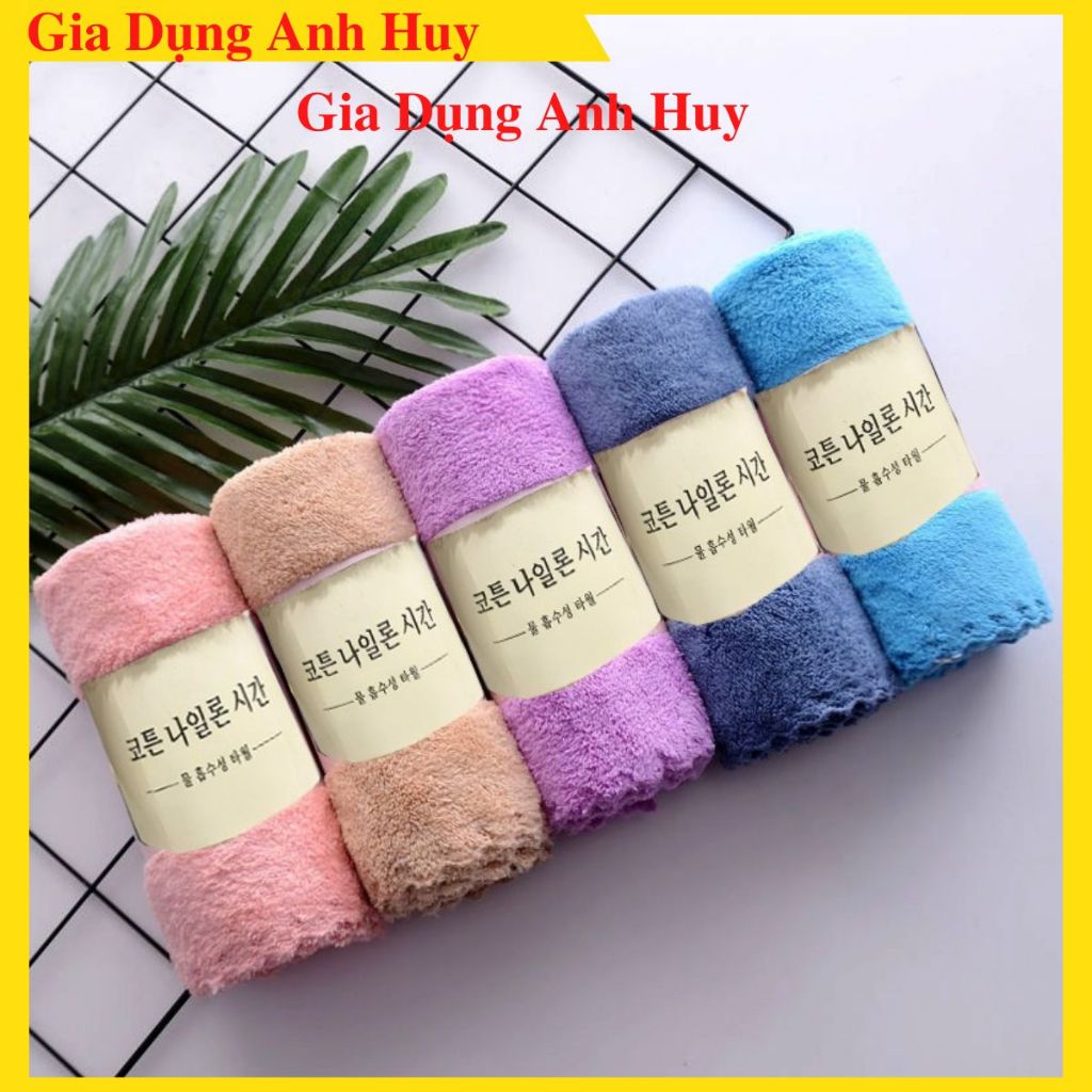 [COMBO 10]Khăn Tắm Gội, Khăn Mặt Cotton,  Khăn Mặt Lông Cừu Siêu Mềm 30x50cm - 3479