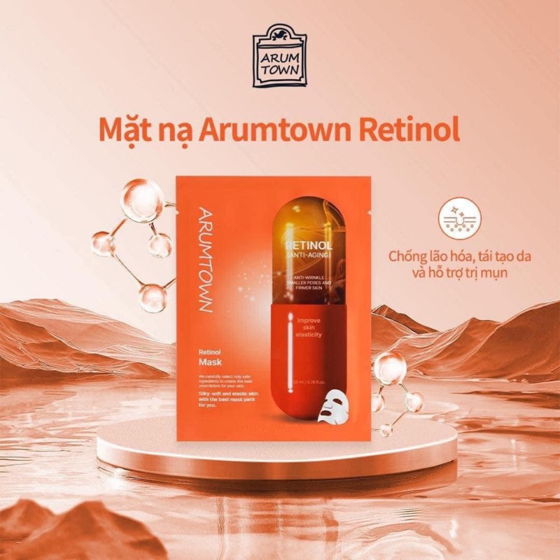 Combo 5-10 miếng Mặt Nạ Arumtown Mask 23ml hạn 2028 Cấp Ẩm, Dưỡng Sáng, Làm Dịu và Đều Màu Da  IS184