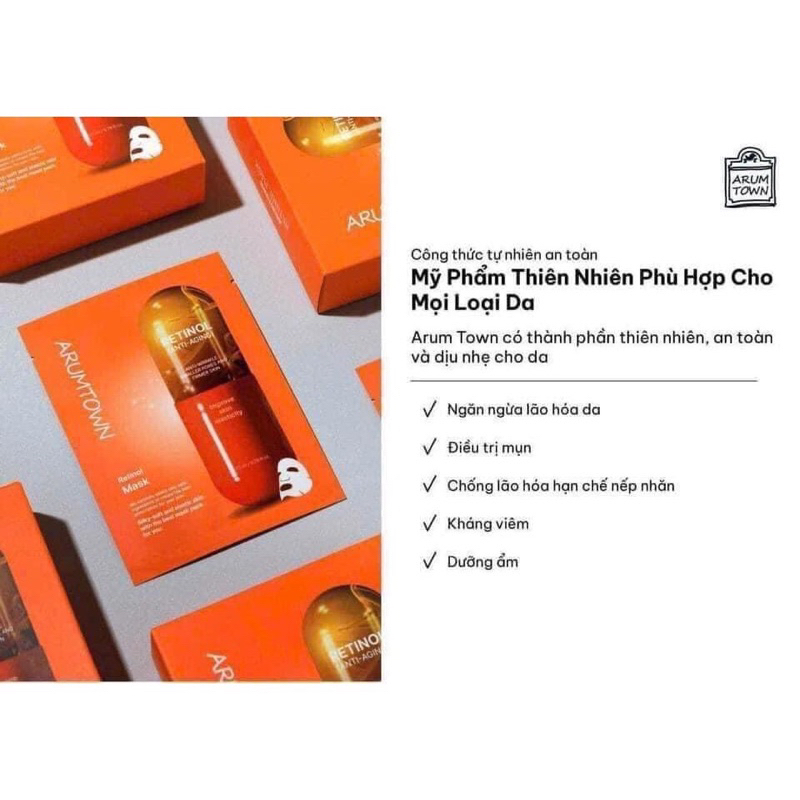 Combo 5-10 miếng Mặt Nạ Arumtown Mask 23ml hạn 2028 Cấp Ẩm, Dưỡng Sáng, Làm Dịu và Đều Màu Da  IS184