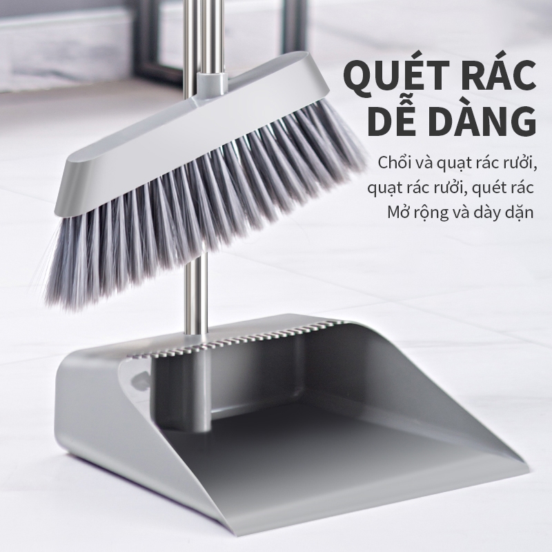 ICON Chổi kèm hót rác Bộ Chổi Quét Nhà Kèm Hốt Rác Cán Dài 2 trong 1 tiện lợi Chổi quét nhà thông minh