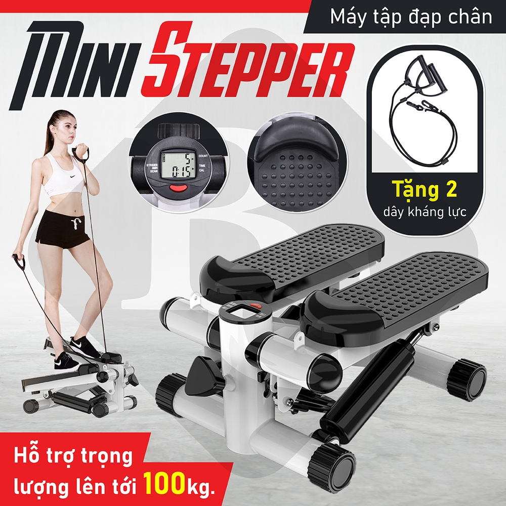 Ảnh BG - Máy Chạy Bộ Tại Chỗ MINI STEPPER MSP101 có dây kéo + đồng hồ 2