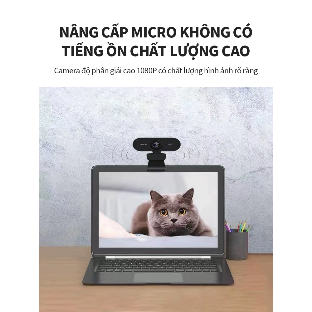 Webcam ICON Q-20 Độ Phân Giải 4K/2K - Livestream & Họp Online Sắc Nét, Có Mic, Tương Thích PC/Laptop