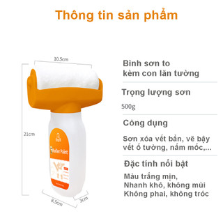 Lăn Sơn Thông Minh Có Bình Chứa – Lăn Sơn Mini Che Vết Trầy Xước, Bong Tróc, Ố Vàng, Nhiều Màu Sắc