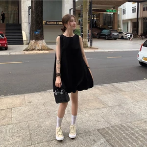 Gemboutique - Đầm đen tùng bí xòe nhẹ với dáng vibes nhẹ nhàng ngày hè - MIROM DRESS
