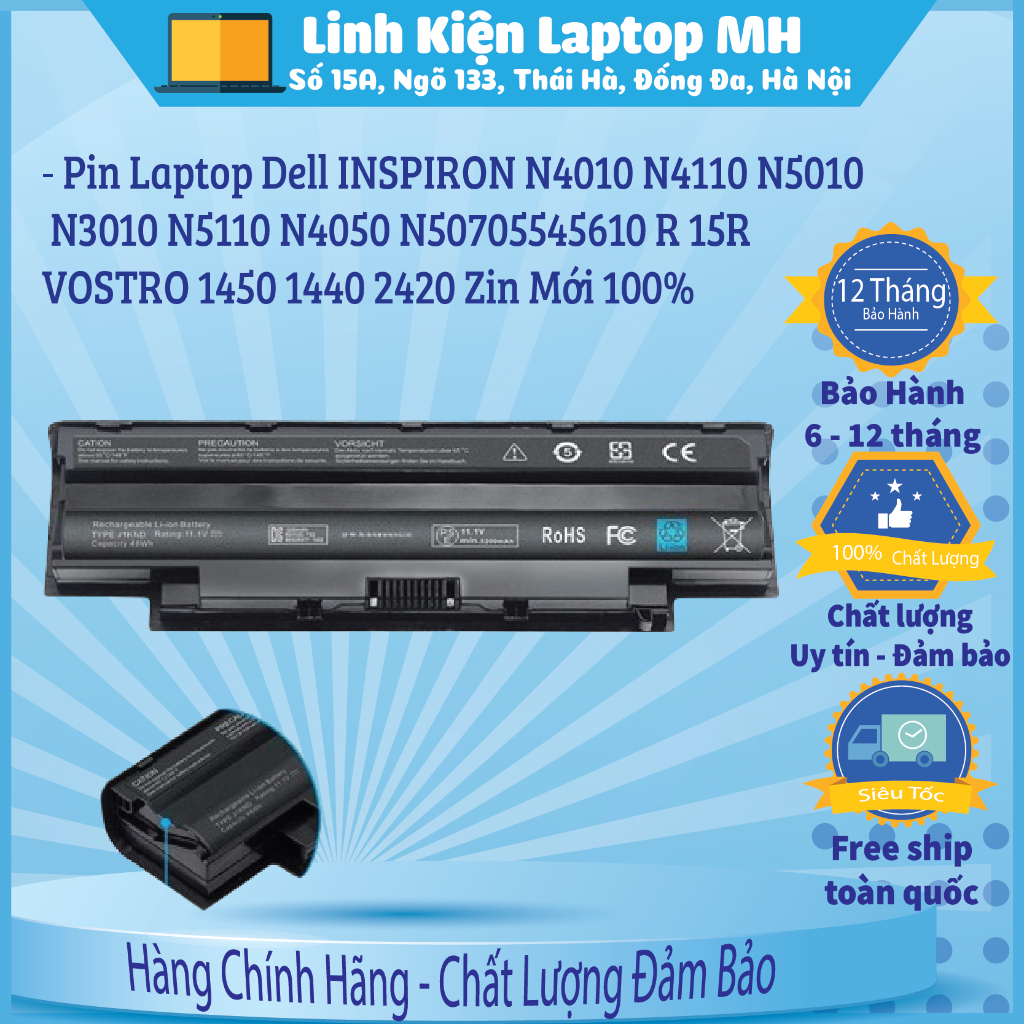 Pin Laptop Dell INSPIRON N4010 N4110 N5010 N3010 N5110 15R VOSTRO 1450 ...