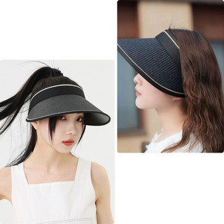 Mũ Cói Chống Nắng Hàn Quốc-Nón Cói Nửa Đầu-Chống Nắng Thiết Kế Gấp Gọn Có Dây Điều Chỉnh Size Vòng Đầu Alulu.store