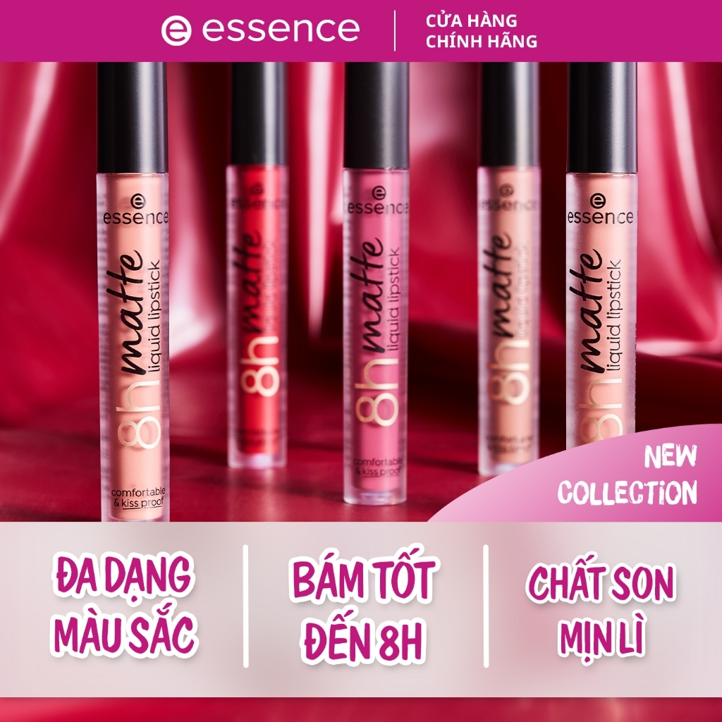 Son kem lì Essence Matte Liquid Lipstick 8h siêu bền màu sắc hồng cá tính năng động 2,5ml