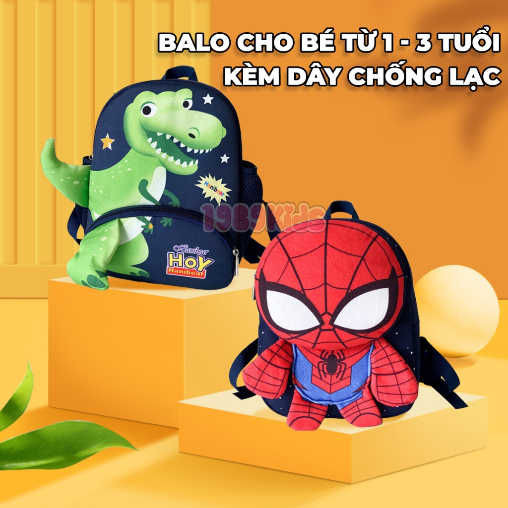 Ảnh Balo cho bé trai bé gái 1989KIDS SHOP đi học mầm non mẫu giáo hình thú 3D đáng yêu phù hợp 1-3 tuổi BL12 1