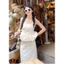 Set Áo Be Peplum Mix Chân Váy Midi Dáng Dài Hàng 2 Lớp Dày Dặn