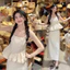 Set Áo Be Peplum Mix Chân Váy Midi Dáng Dài Hàng 2 Lớp Dày Dặn