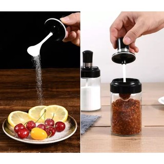Hũ Đựng Gia Vị, Bằng Thủy Tinh Trong Suốt Kèm Muỗng Tiện Lợi