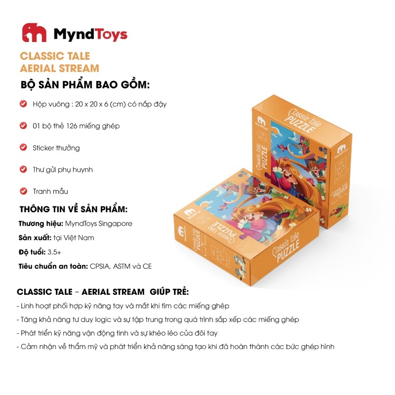 Đồ chơi xếp hình MyndToys Classic Tale Puzzle Nhiều Chủ Đề Cinderella - Farewell Neverland - Aerial Stream -PUKAPI