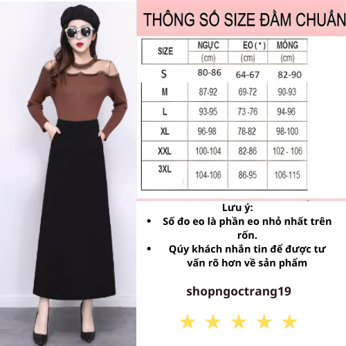 Chân Váy Dáng Dài 90cm, Chân Váy Dáng Xuông Chất Tuyết Mưa Cao Cấp