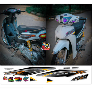 tem rời wave - mẫu wave x ( dán vừa xe 50cc-100cc-110cc)