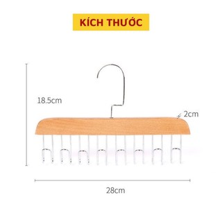Móc gỗ  treo quần áo đa năng thông minh,Móc treo quần tiện dụng xoay 360 độ