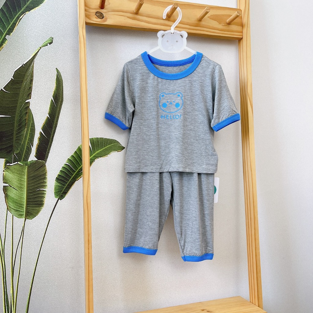 Bộ lửng cho bé vải modal A133 Áo Lá Homewear, bộ hè cho bé trai gái sợi sồi siêu mướt mát