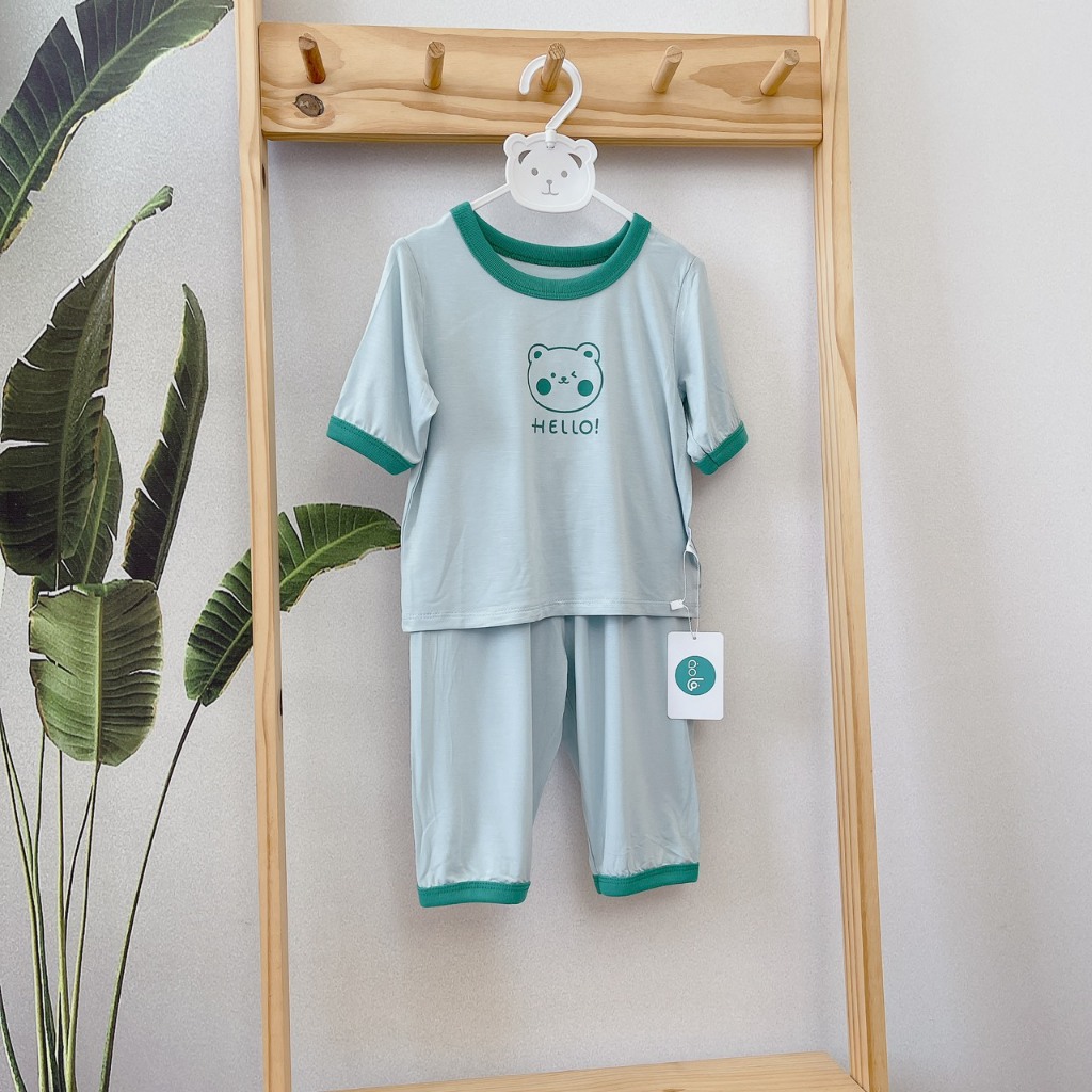 Bộ lửng cho bé vải modal A133 Áo Lá Homewear, bộ hè cho bé trai gái sợi sồi siêu mướt mát