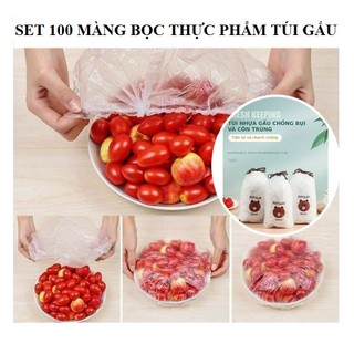 Set 100 Màng Bọc Thực Phẩm Túi Gấu Màng Bọc Thực Phẩm Pe
