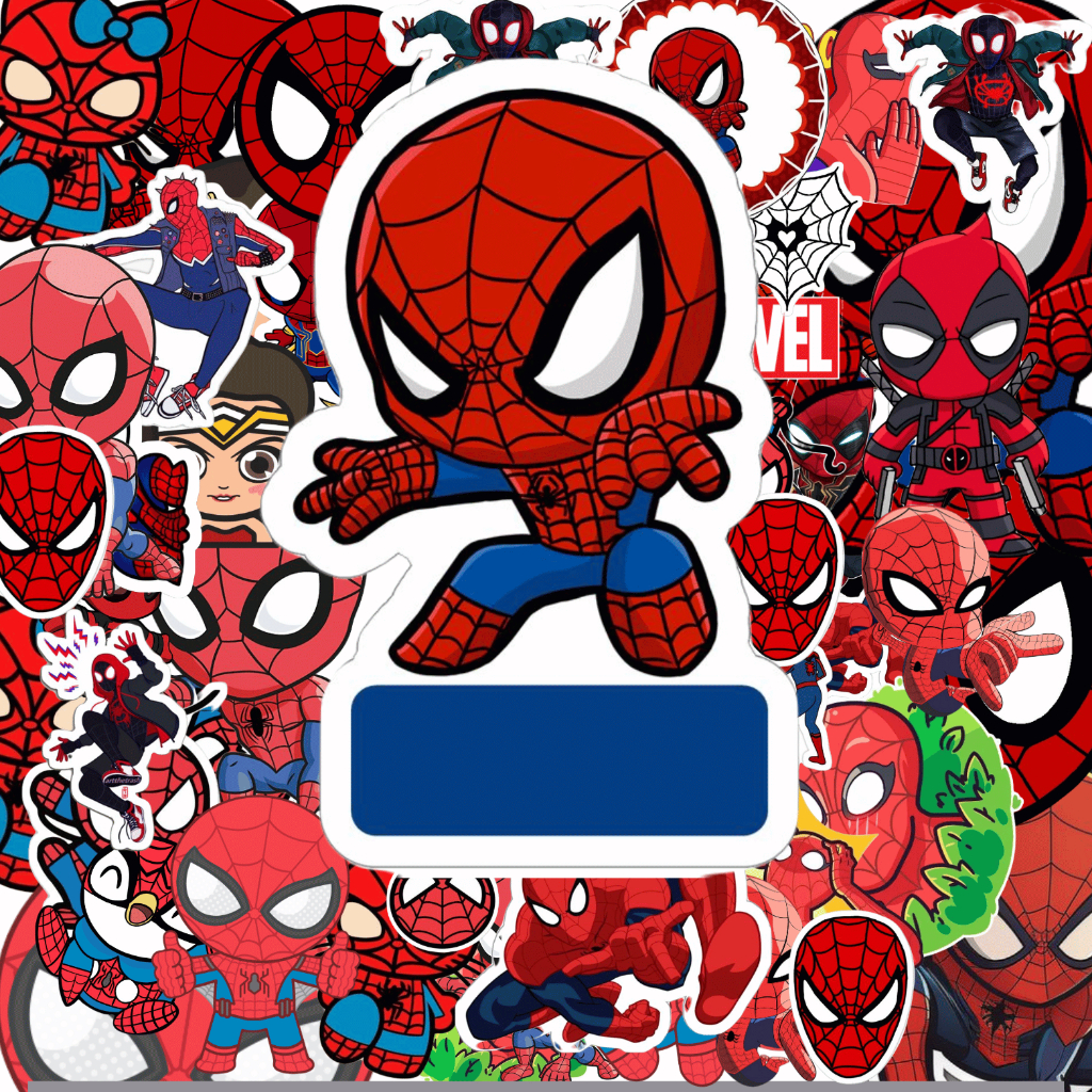 60 Sticker Spider man marvel cho hộp bút cặp sách học sinh trang trí ...