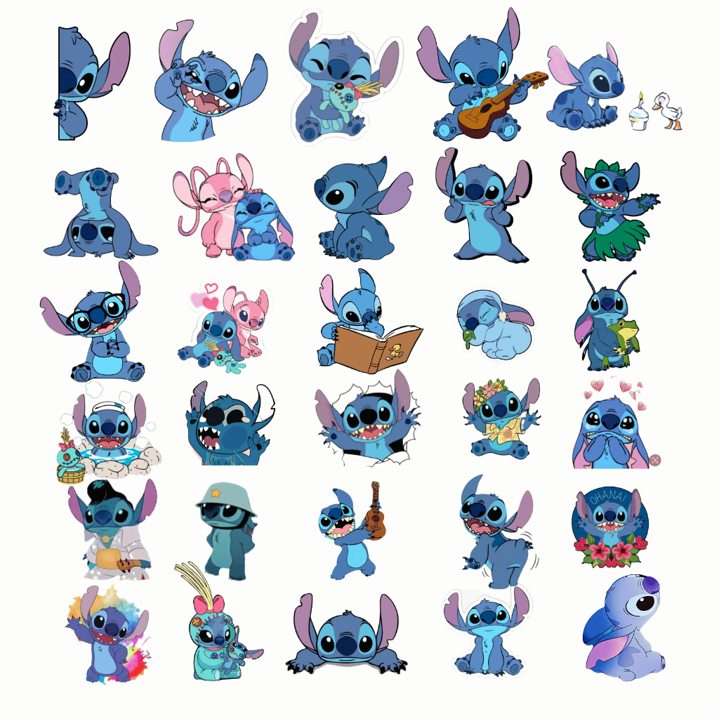 60 sticker Lilo and STICH Disney siêu đẹp  trang trí sổ tay note book laptop mũ bảo hiểm chống nước tốt