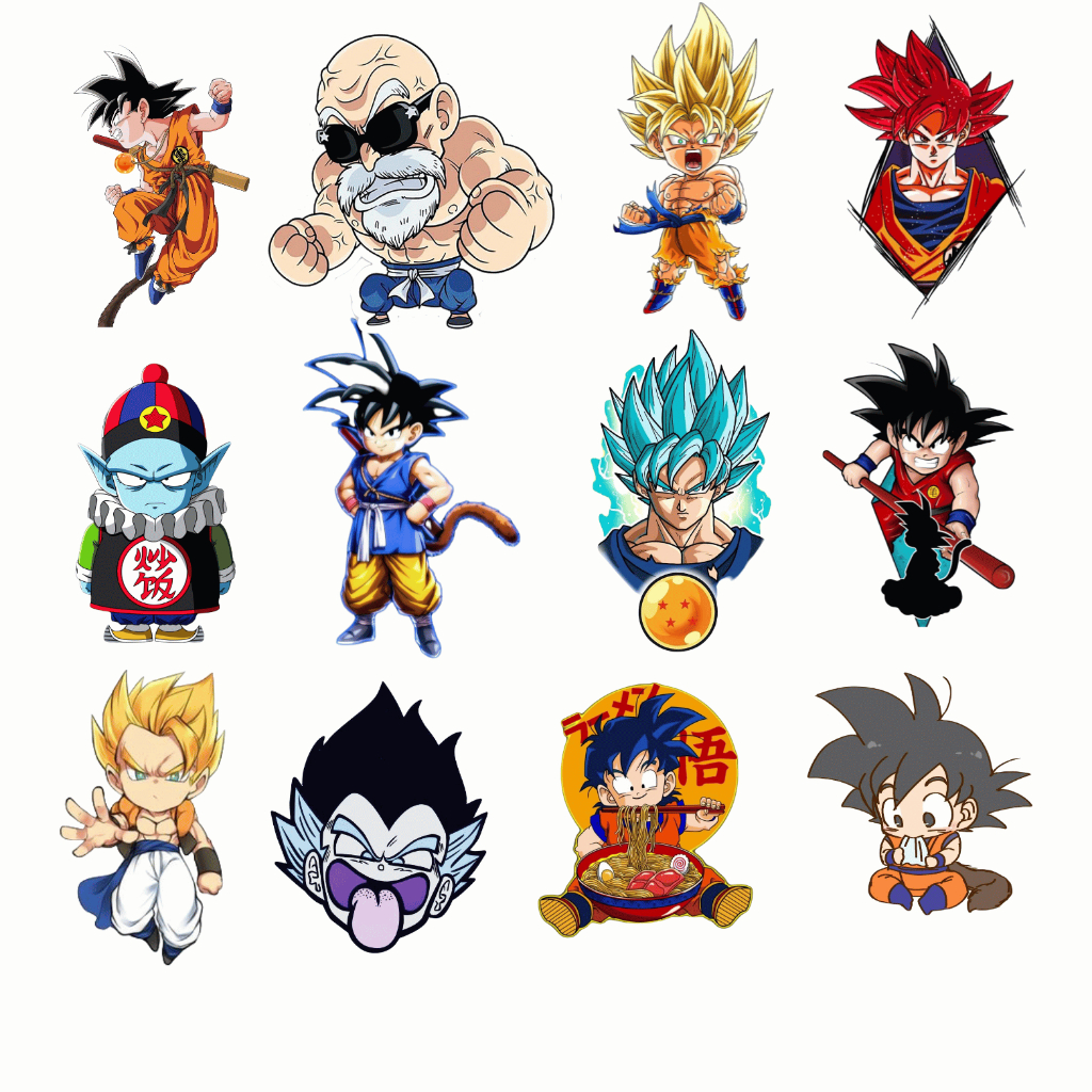 60 Sticker anime Dragon Ball siêu ngầu  trang trí sổ tay note book laptop mũ bảo hiểm chống nước tốt
