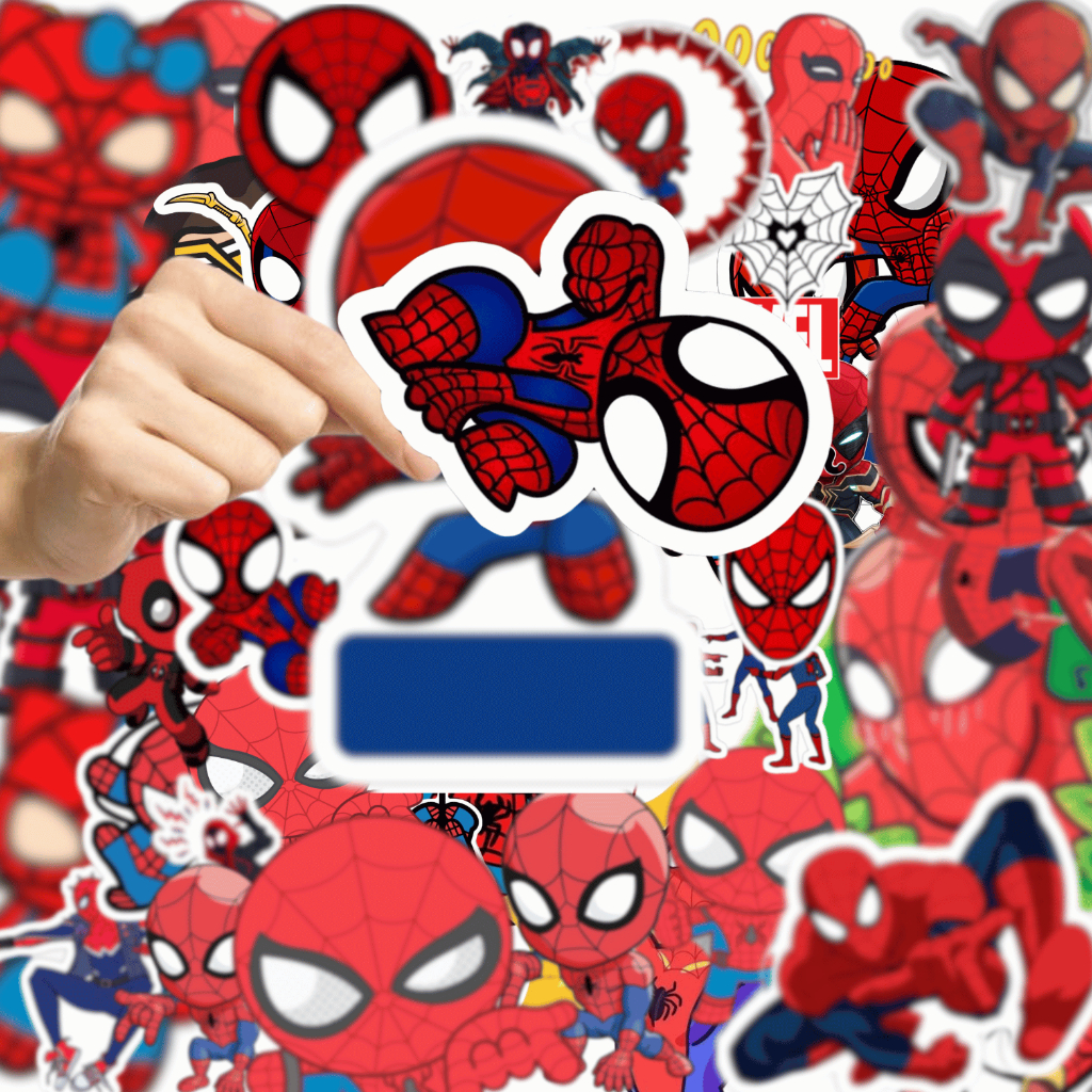 60 Sticker Spider man marvel  trang trí sổ tay note book laptop mũ bảo hiểm chống nước tốt