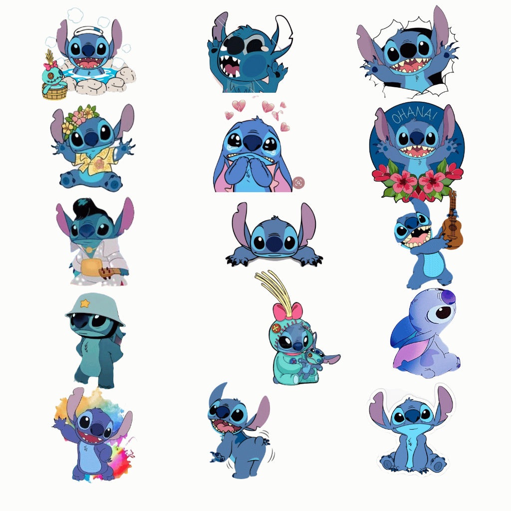 60 sticker Lilo and STICH Disney siêu đẹp  trang trí sổ tay note book laptop mũ bảo hiểm chống nước tốt
