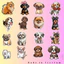 Set 60 Sticker Chó siêu dễ thương Chống Nước Dán Laptop Vali Mũ Bảo Hiểm Sổ Tay