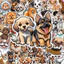 Set 60 Sticker Chó siêu dễ thương Chống Nước Dán Laptop Vali Mũ Bảo Hiểm Sổ Tay