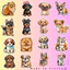 Set 60 Sticker Chó siêu dễ thương Chống Nước Dán Laptop Vali Mũ Bảo Hiểm Sổ Tay