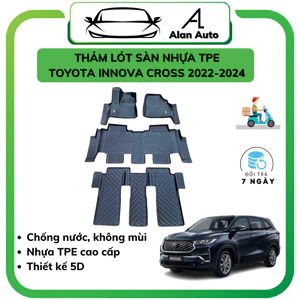 Thảm lót sàn ô tô Toyota Innova Cross 2022-2024, Thảm nhựa TPE 5D đúc nguyên khối theo xe. Bộ 4 miếng