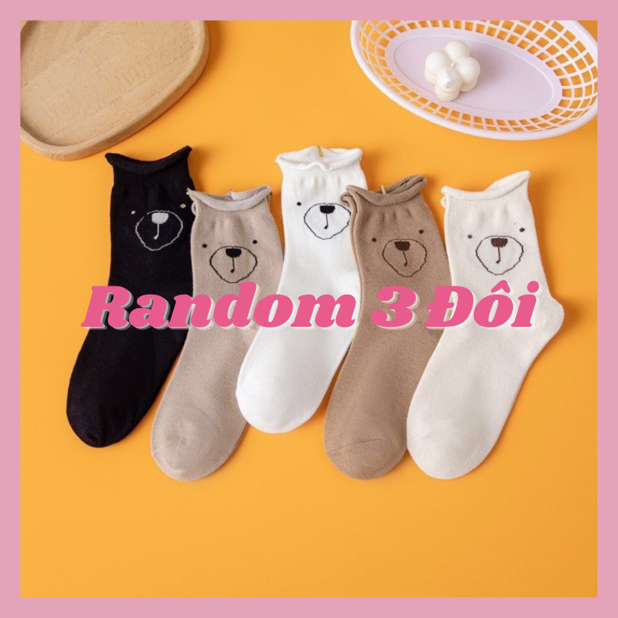 Vớ cao cổ con gấu Phong Cách Hàn Quốc Cho Nữ Sinh
