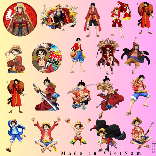 60 sticker ONE PIECE siêu đẹp siêu ngầu  trang trí sổ tay note book laptop mũ bảo hiểm chống nước tốt