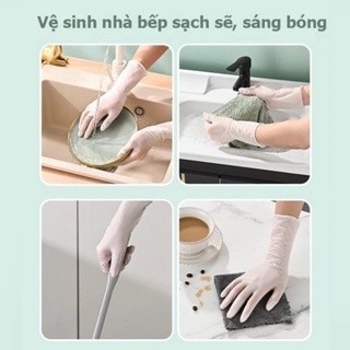 Hộp 30 Đôi Găng Tay Cao Su Nấu Ăn, Bao Tay Rửa Chén Vệ Sinh Nhà Cửa