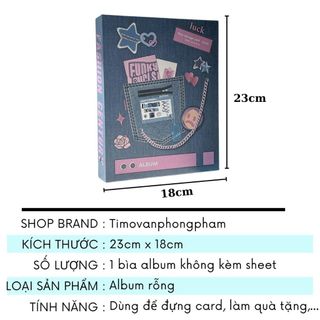 Binder Đựng Card A5 Jeans Phong Cách Y2K Album Rỗng Không Kèm Sheet Hàn Quốc Kpop Timo VPBL26