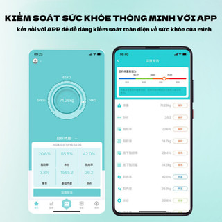 Cân điện tử sức khỏe mini JIAKE đo lường chính xác tới 180kg, cân inbody phân tích 12 dữ liệu.