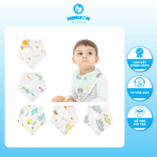 Khăn Yếm Bấm Cúc Aden Sợi Tre Cho Bé Mẫu Mới